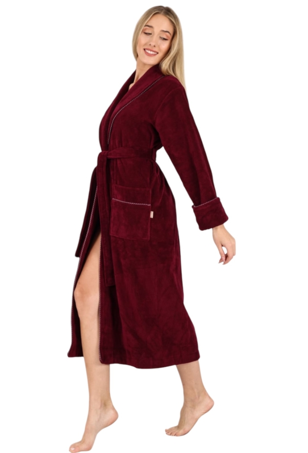 Bamboo women's bathrobe 6895b bordo - Image 5