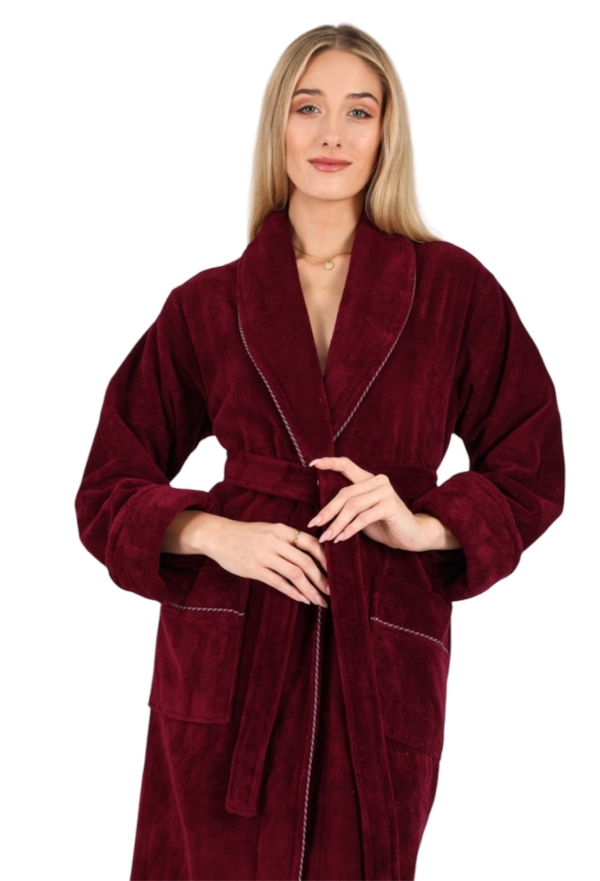 Bamboo women's bathrobe 6895b bordo - Image 3