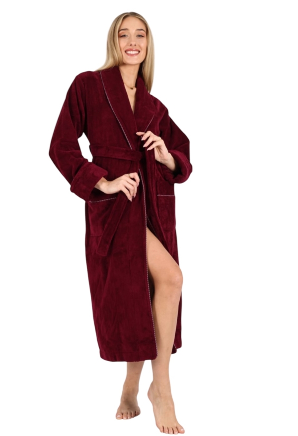 Bamboo women's bathrobe 6895b bordo - Image 2