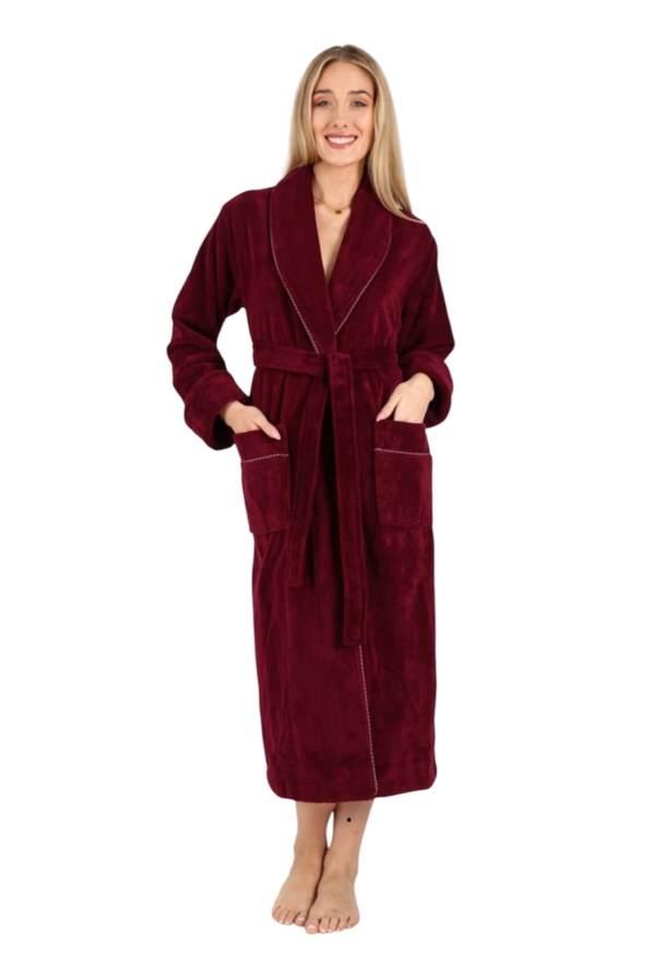 Bamboo women's bathrobe 6895b bordo